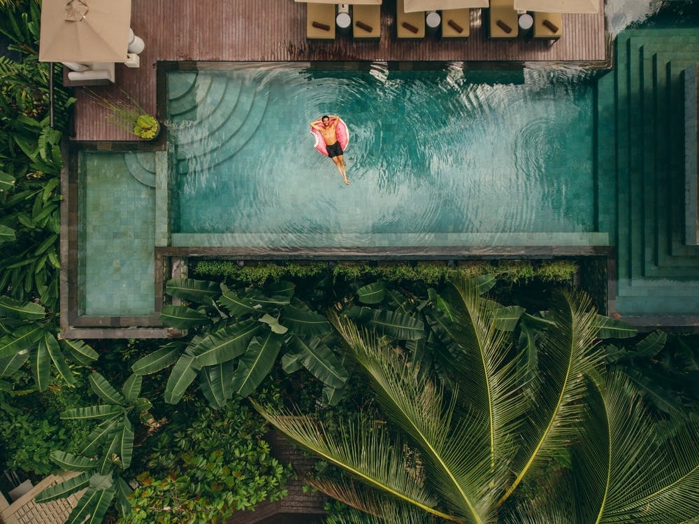 Man in pool