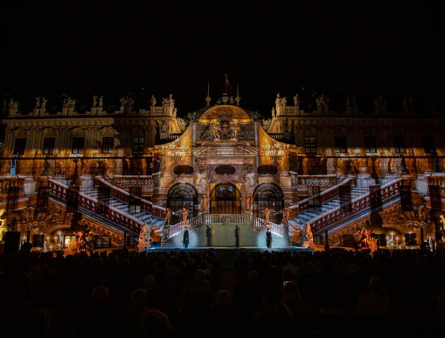 architecture building city metropolis urban person concert crowd lighting