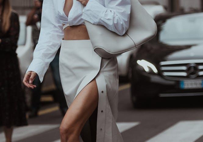 long skirt,shop,woman,gold juste un clou,open toe-cap,blogger,yellow,salvatore ferragamo,body,milan,fashionista,beautiful,outfit,paris,influencer,design,block,model,editorial,sunglasses,tied with straps,business,boutique,neon,street style,heels,grained,2022,pale gray,bracelet,collection,shoes,leather,handbag,gucci,luxury,clothing,shiny,style,waist,detail,cropped shirt,cartier,earrings,fashion,women high heel shoe tarmac adult female person woman car skirt handbag