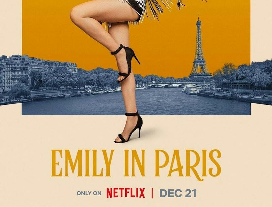A Netflix poster showing Emily in Paris.